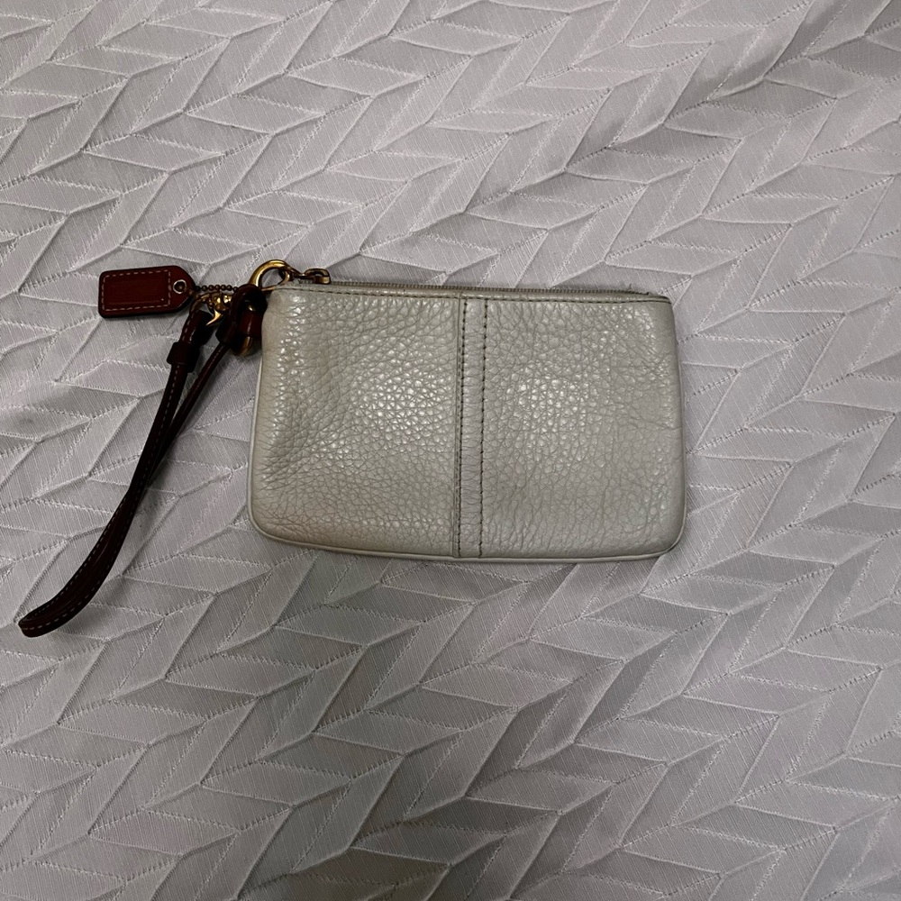 Coach White Wristlet Clutch